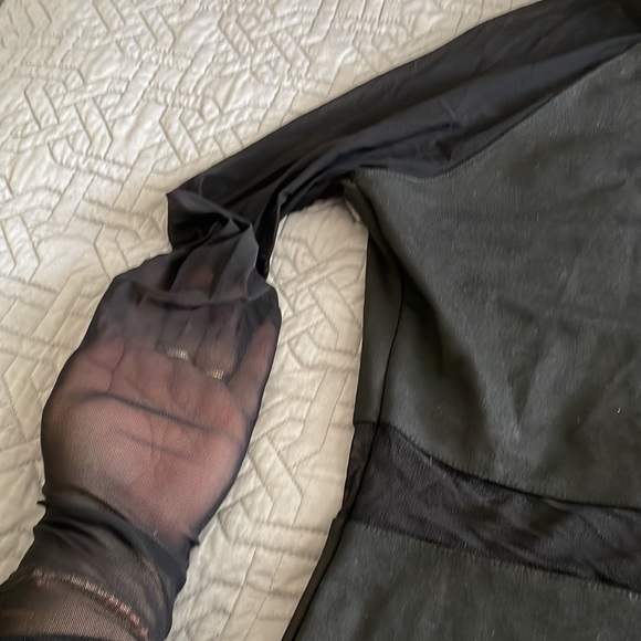 Feathers Stretchy Dress with sheer arms and belly - Picture 2 of 4